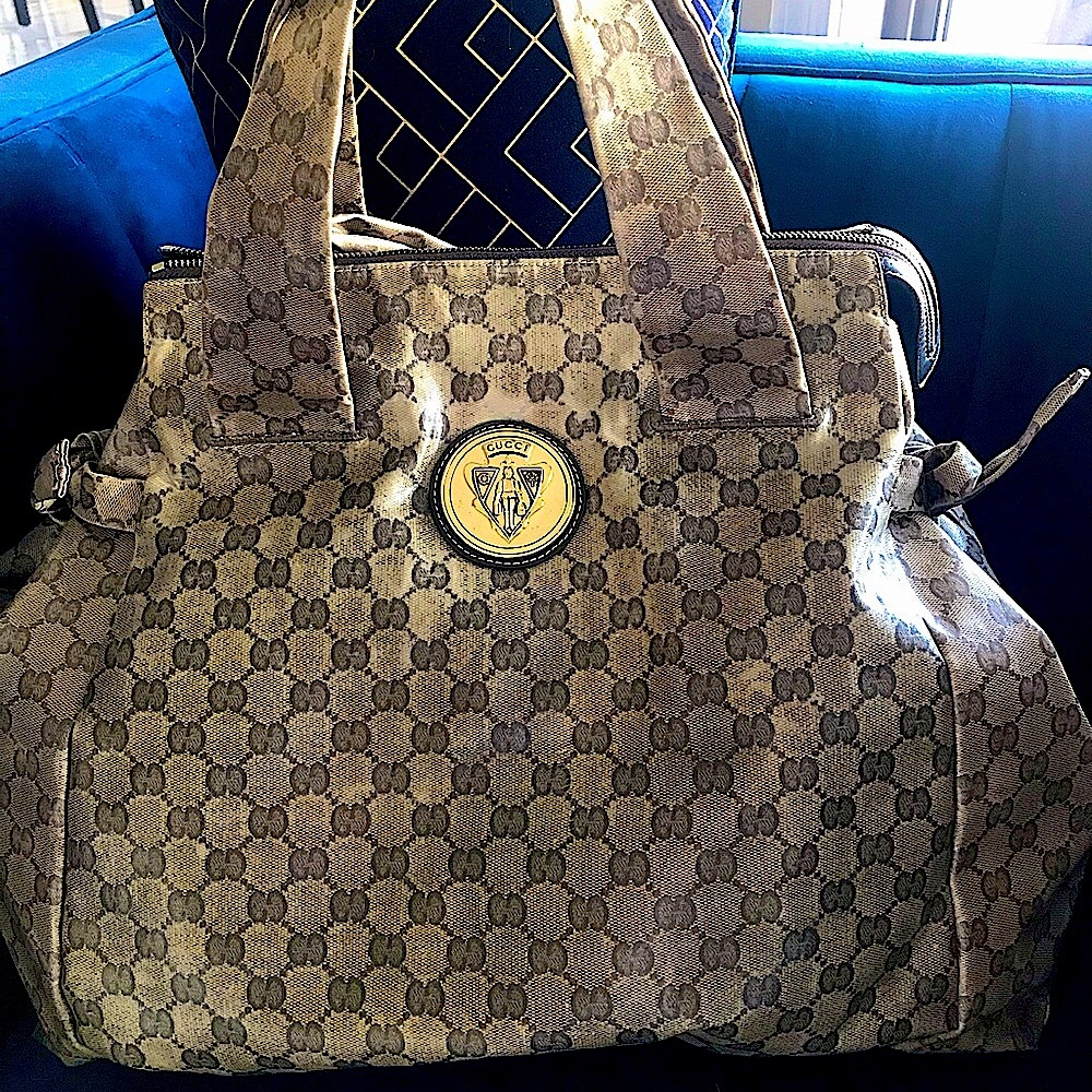 SOLD Gorgeous Very LARGE Crystal HYSTERIA GUCCI bag purse, tote GORGEOUS 197021